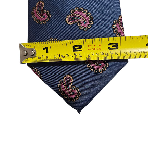Robert Talbott Blue Paisley Silk Tie Made in USA Fabric from Italy 3.25” Wide - Picture 4 of 6